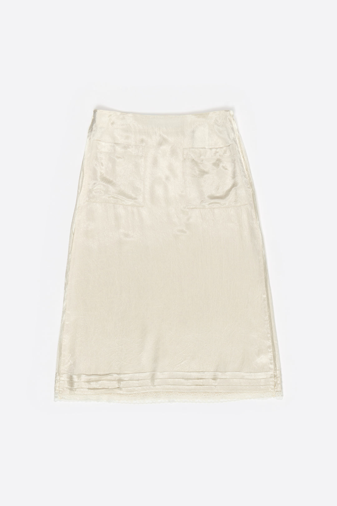 Beige A-line skirt with pockets