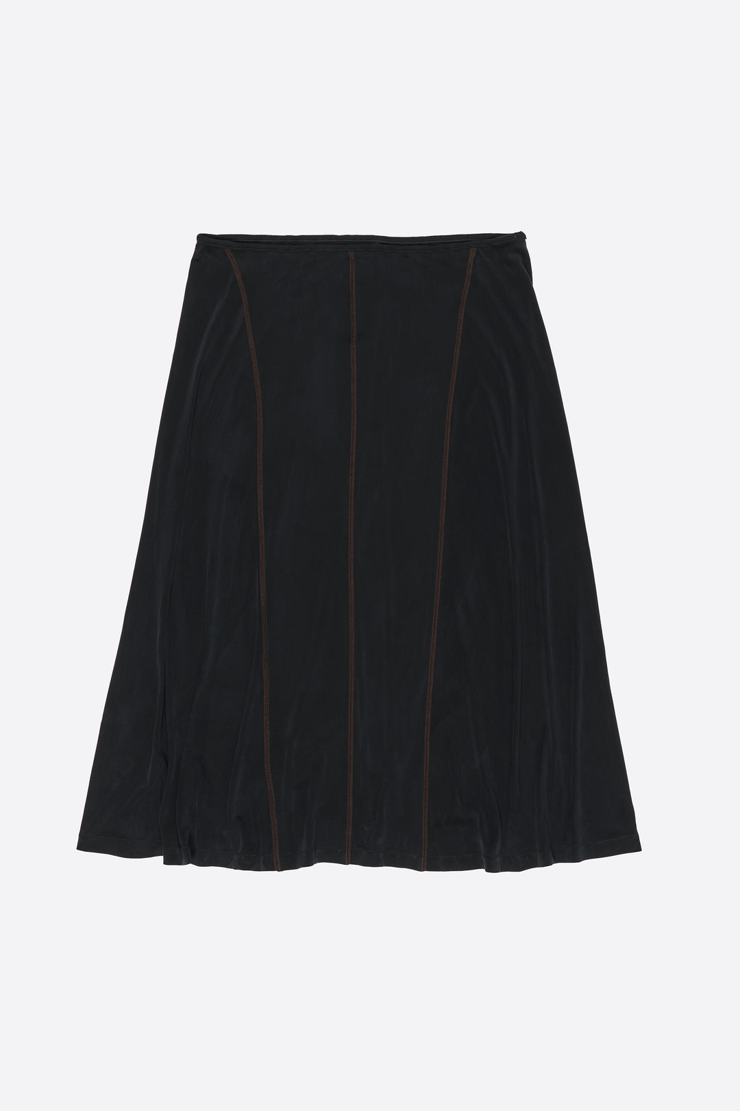 Washed black cupro A-line skirt
