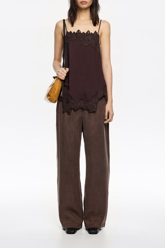 Washed brown jogger trousers