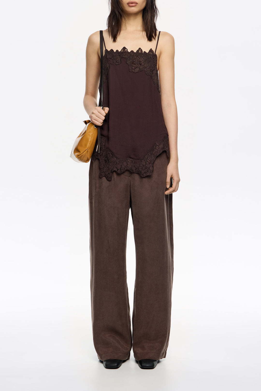 Washed brown jogger trousers