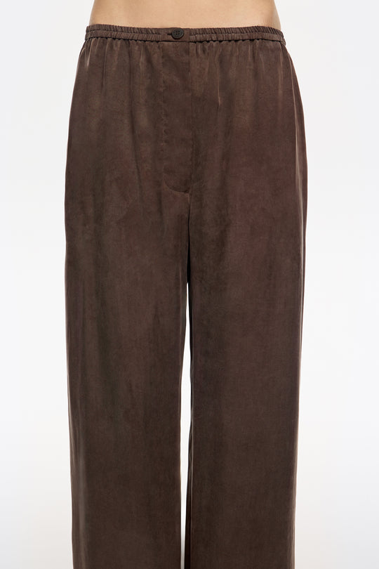 Washed brown jogger trousers