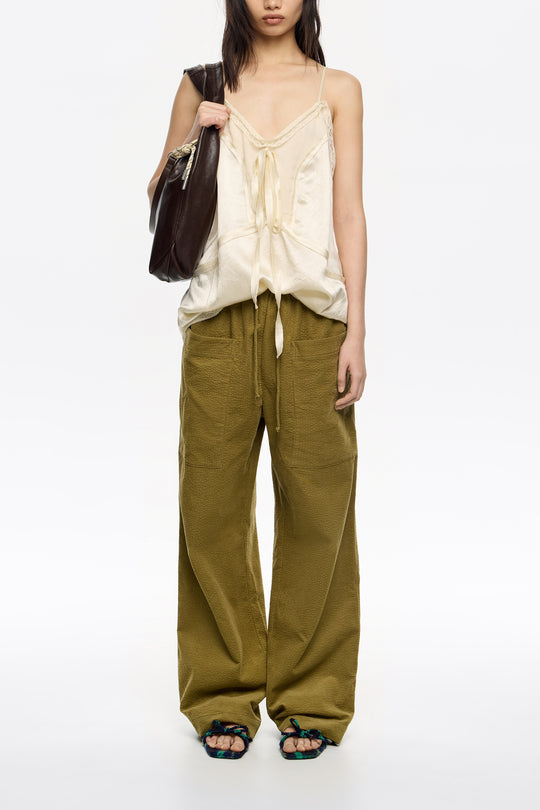 Olive maxi corduroy pockets mini trousers