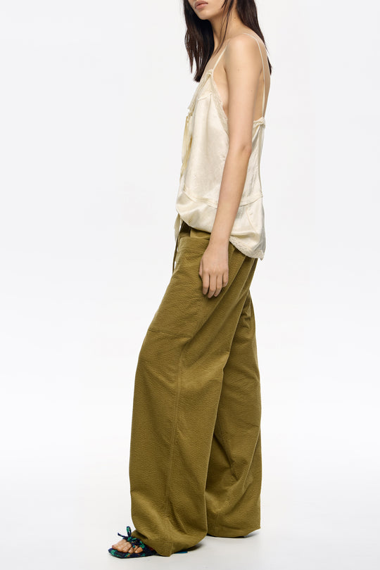 Olive maxi corduroy pockets mini trousers