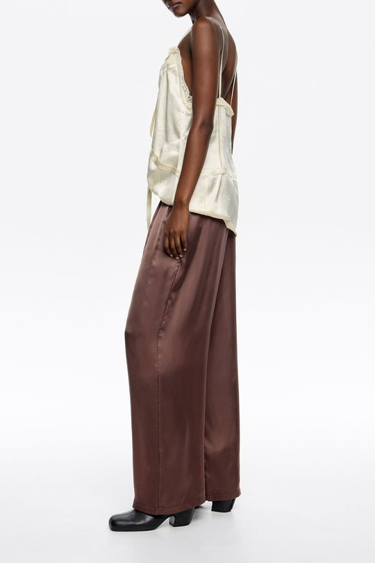 Brown darted jogger trousers