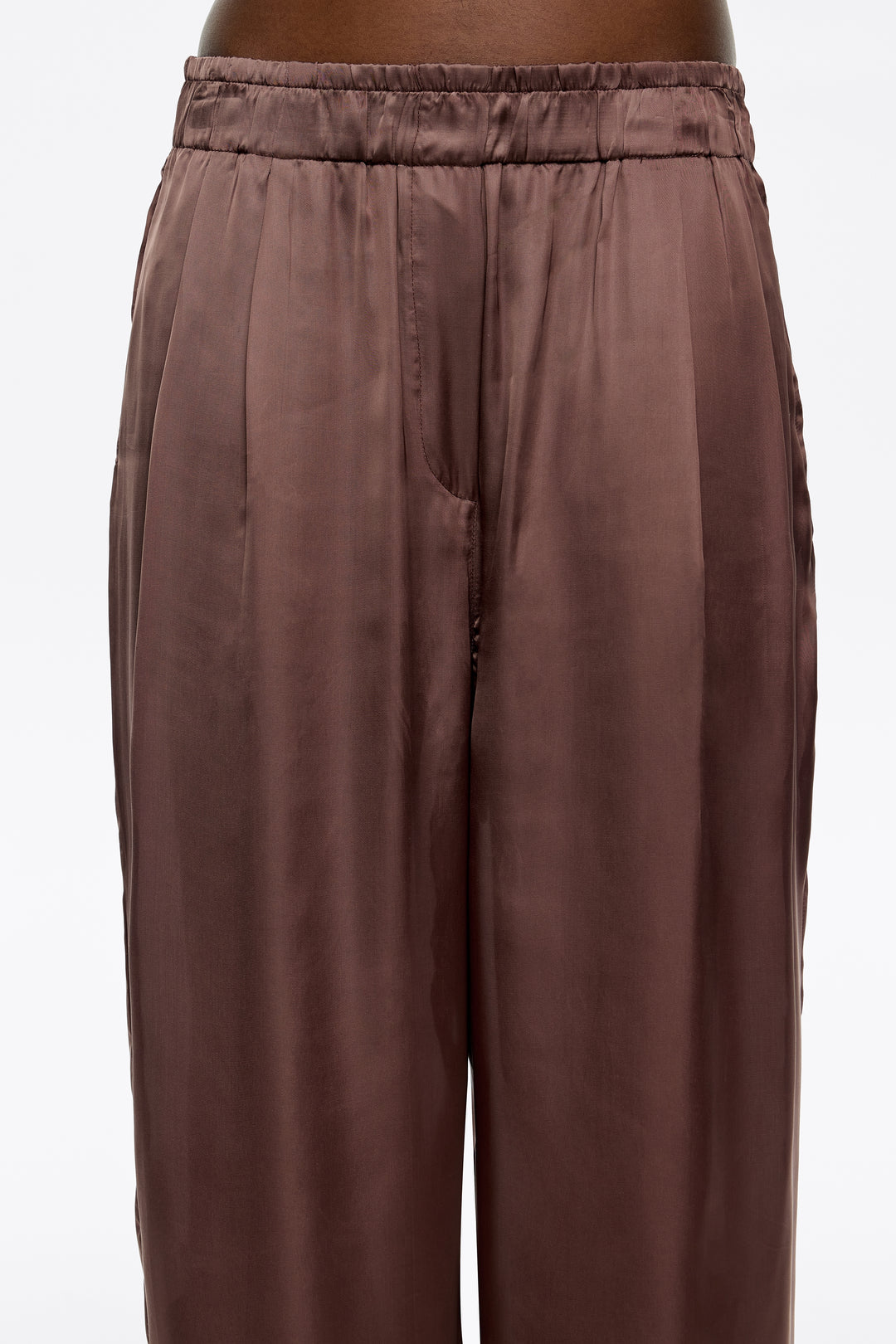 Brown darted jogger trousers