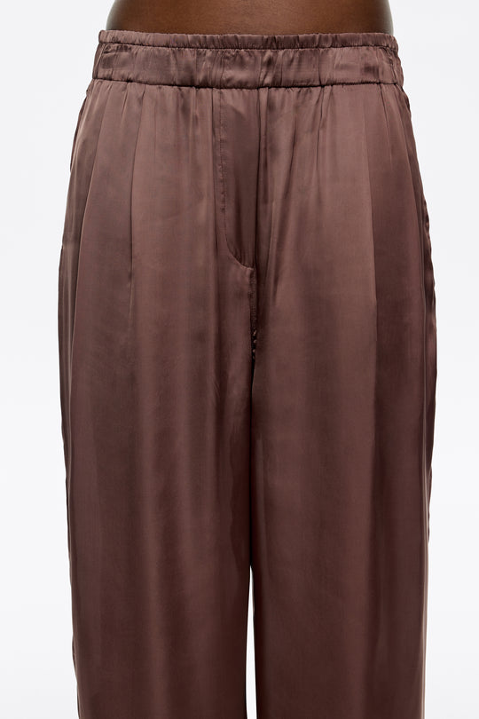 Brown darted jogger trousers