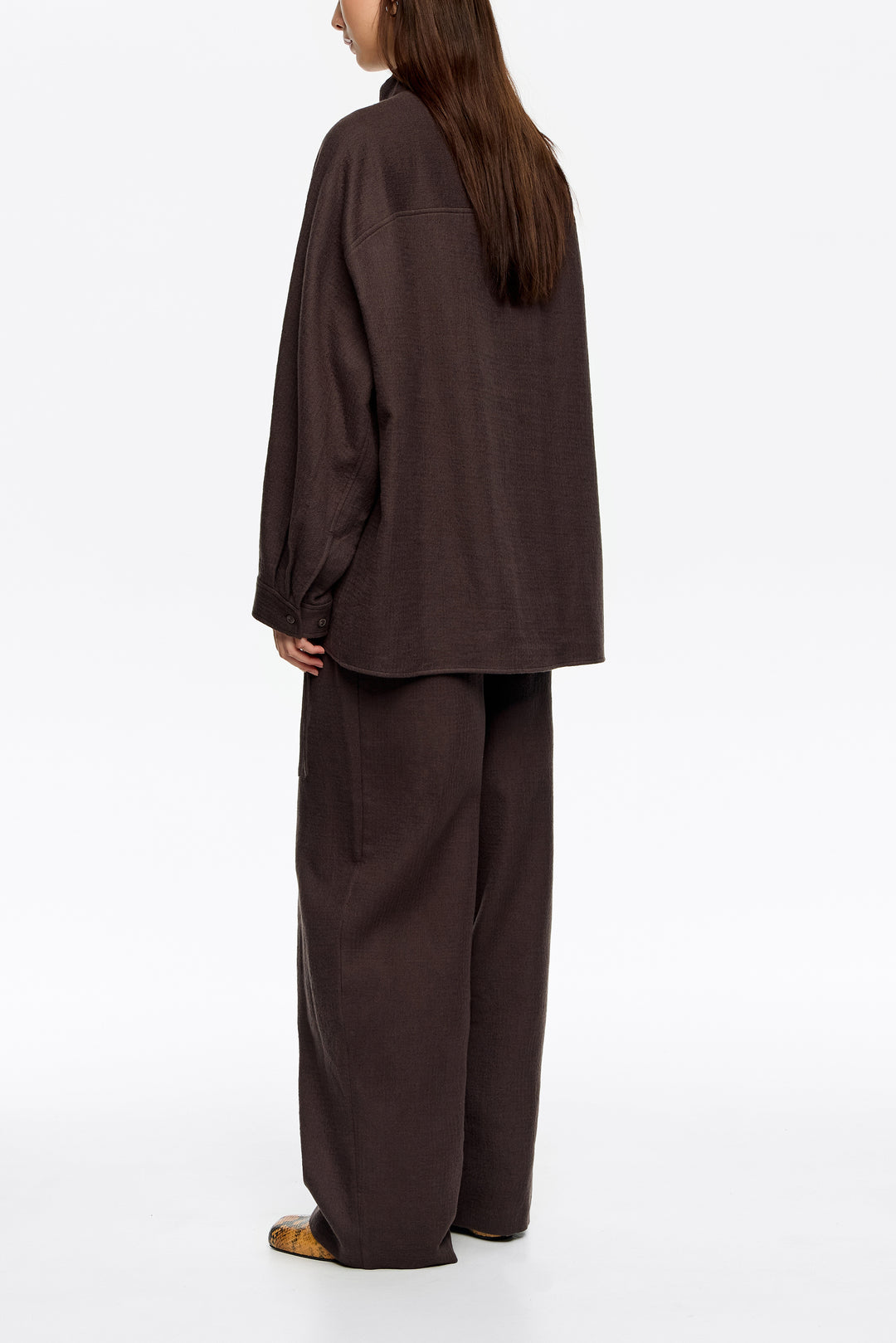 Dark brown cotton/wool jogger trousers