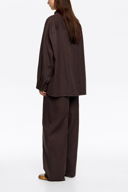 Dark brown cotton/wool jogger trousers