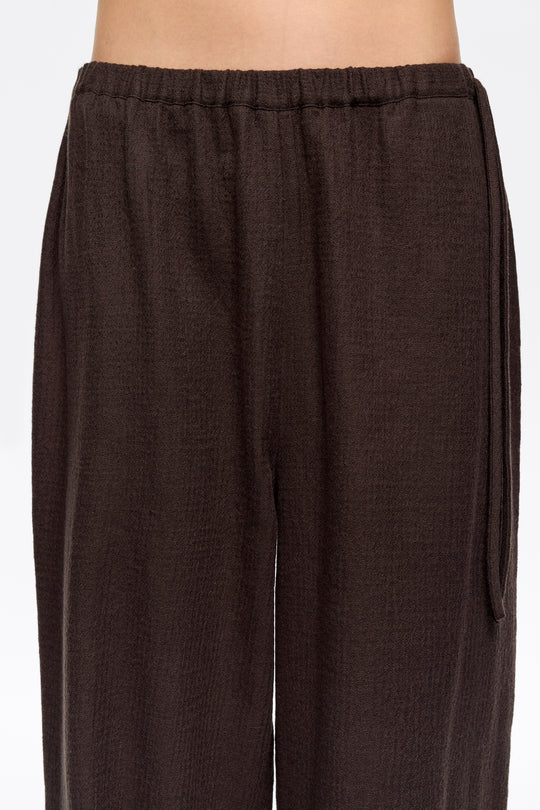 Dark brown cotton/wool jogger trousers