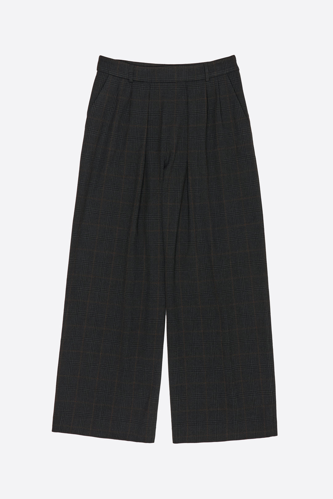 Dark gray darted straight leg trousers