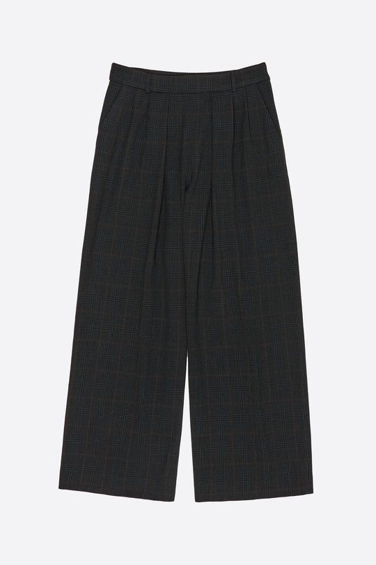 Dark gray darted straight leg trousers