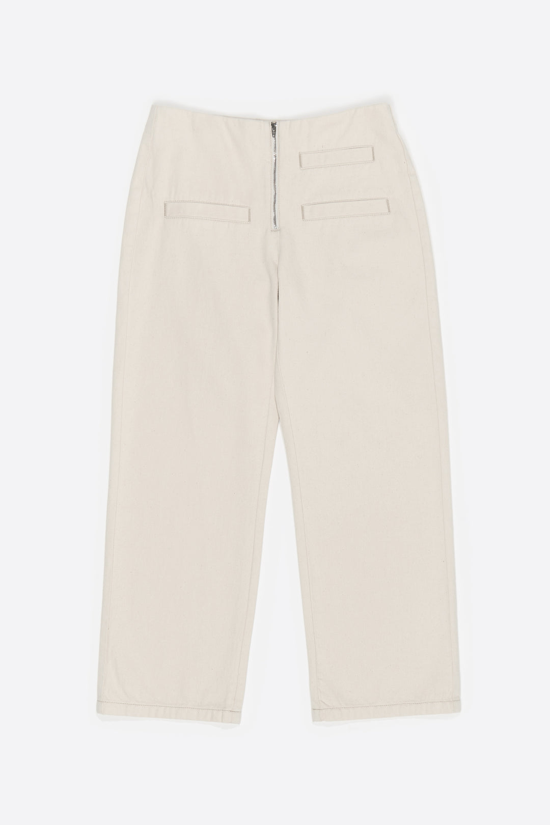 Ivory denim ankle-length jeans