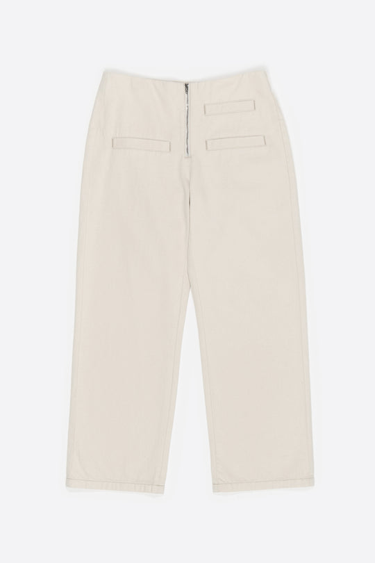 Ivory denim ankle-length jeans