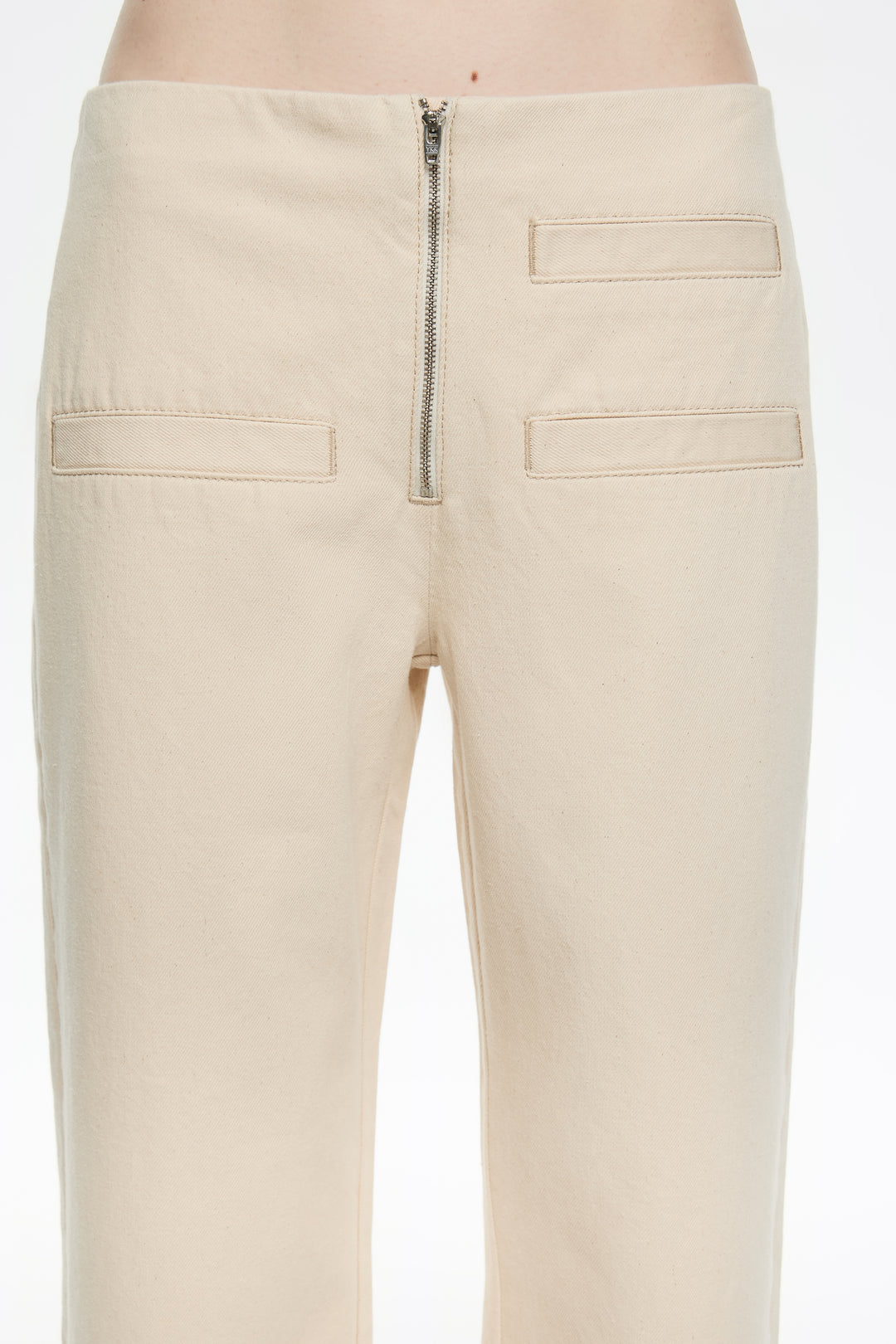 Ivory denim ankle-length jeans