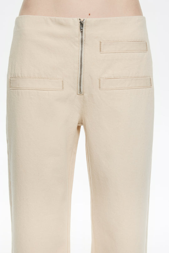 Ivory denim ankle-length jeans