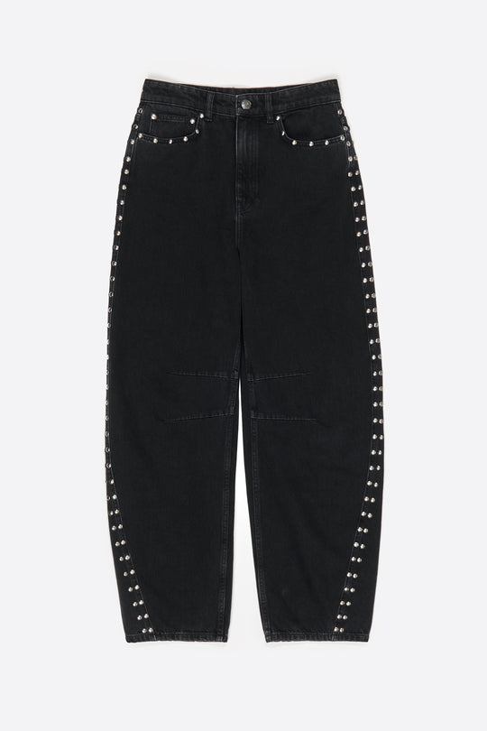 BARREL - Black studded trousers