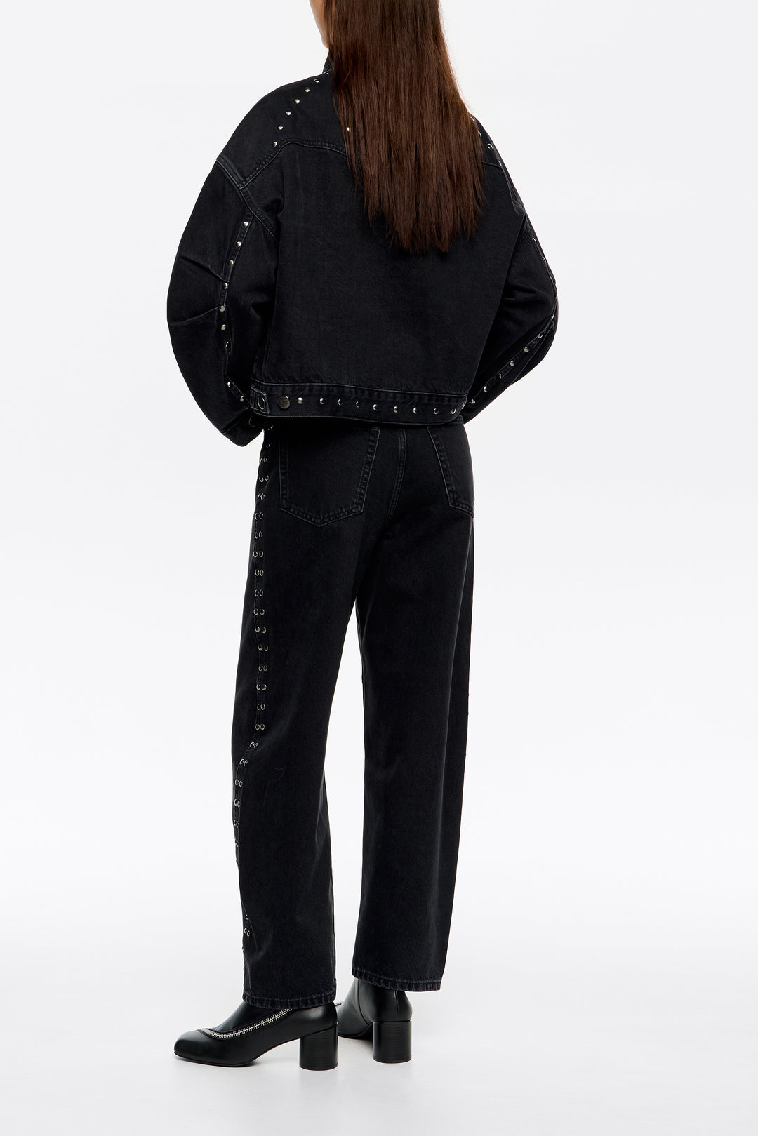 BARREL - Black studded trousers