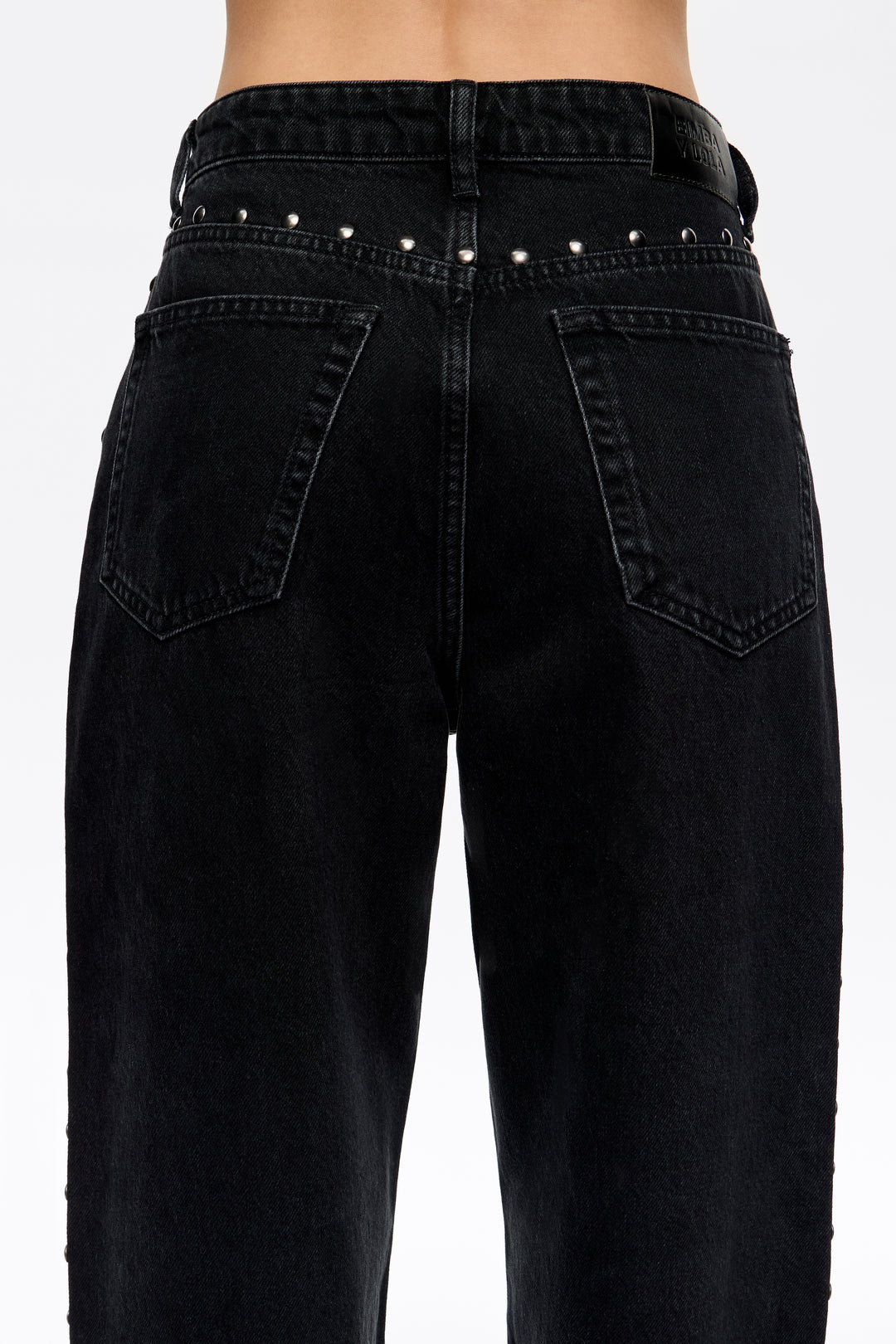 BARREL - Black studded trousers