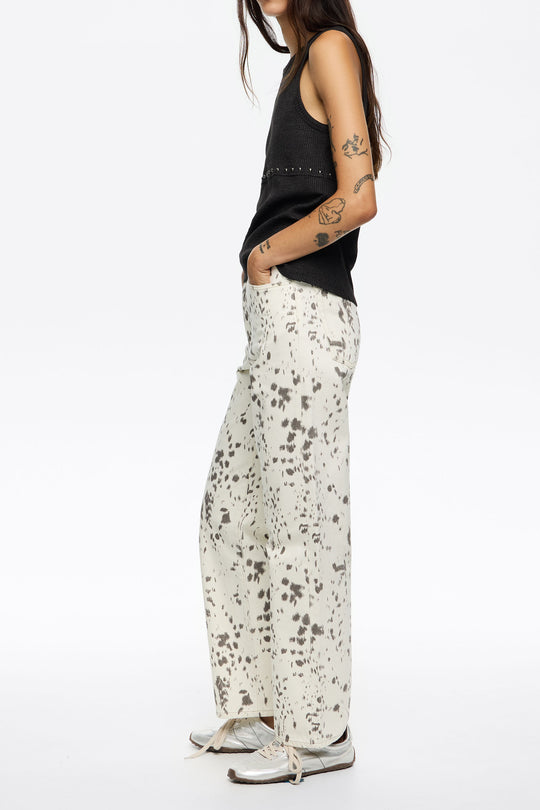 STRAIGHT CROPPED - Ivory Lynx trousers
