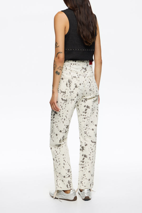 STRAIGHT CROPPED - Ivory Lynx trousers