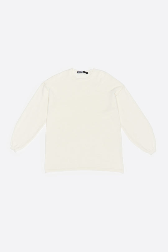 Ivory open-knit wool sweater