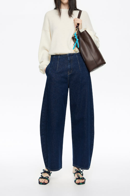 Ivory open-knit wool sweater