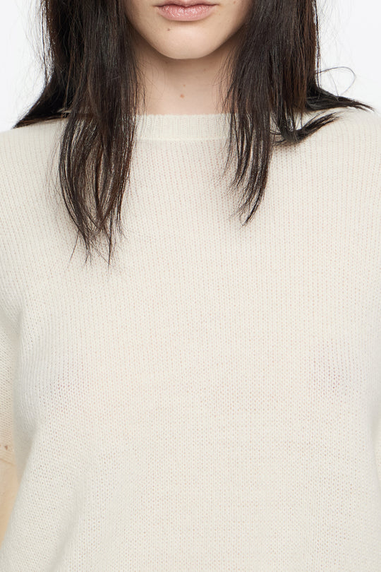 Ivory open-knit wool sweater