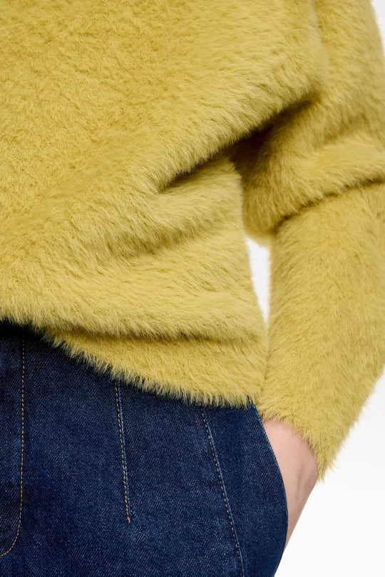 Mustard fur high neck sweater
