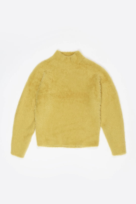 Mustard fur high neck sweater