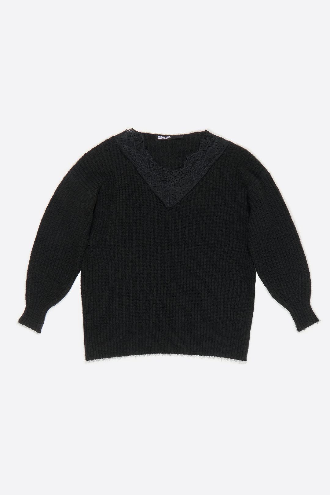 Long black lace sweater