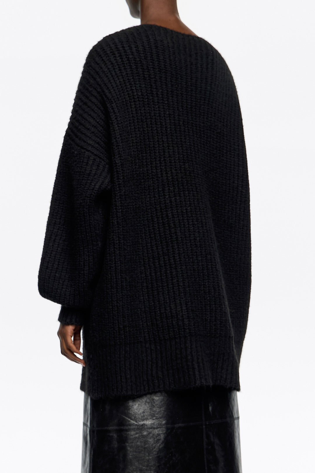Long black lace sweater