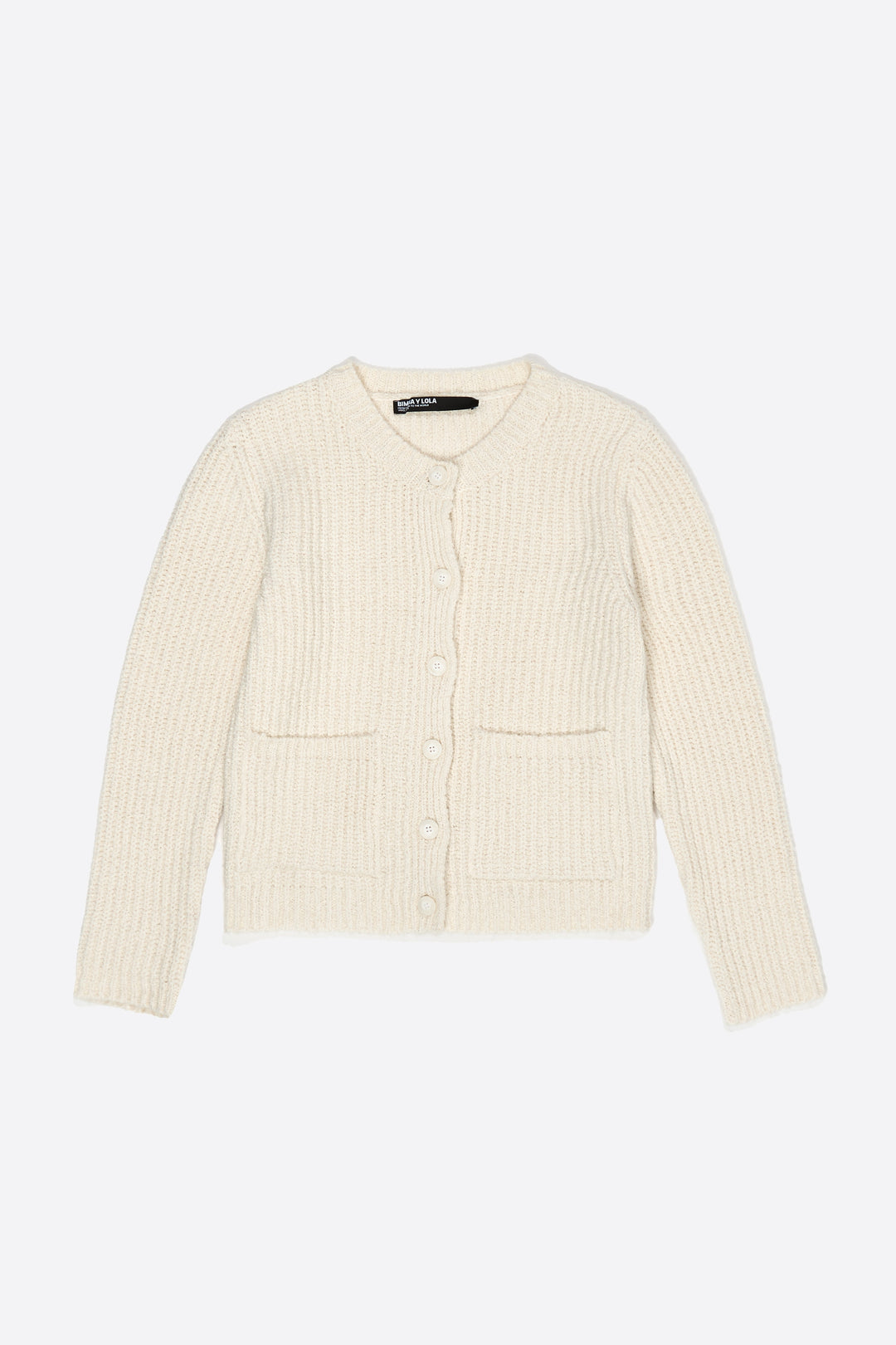 Short ivory fitted cardigan