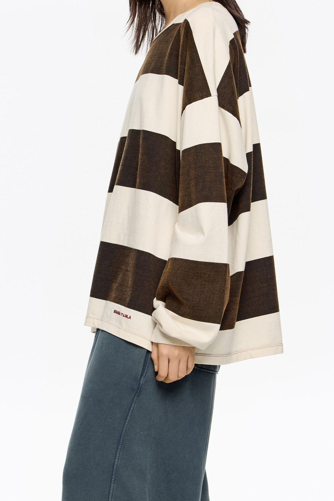 Oversize brown striped T-shirt