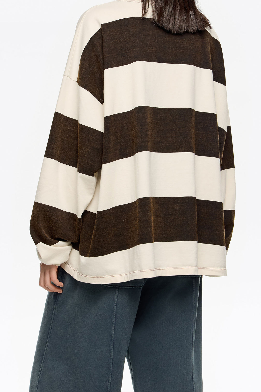 Oversize brown striped T-shirt