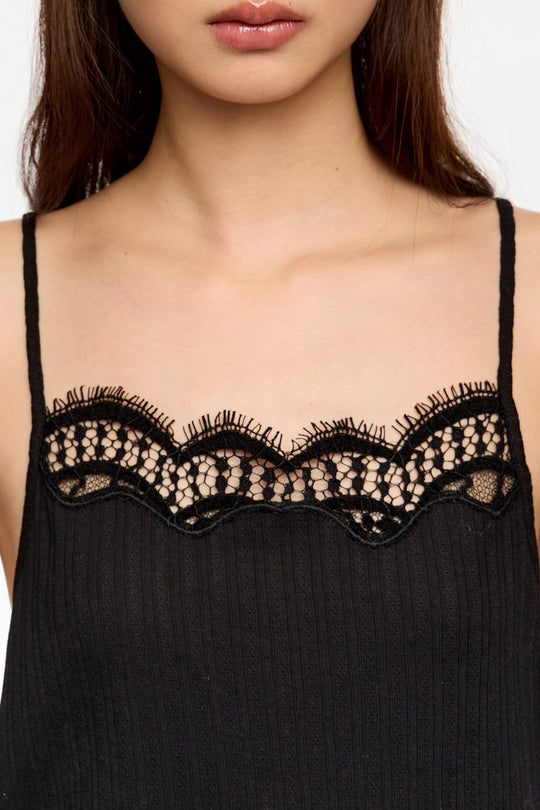Black lace vest top