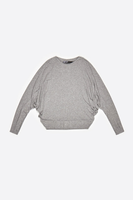 Light gray batwing sleeve T-shirt