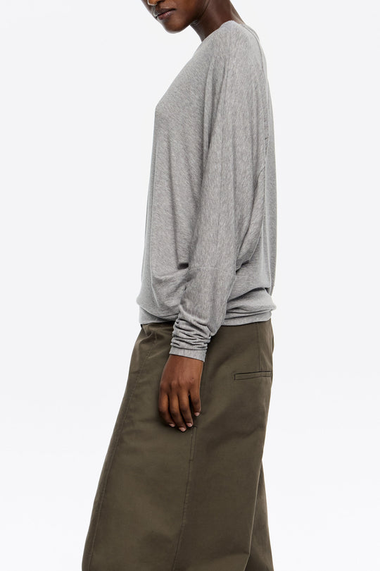 Light gray batwing sleeve T-shirt