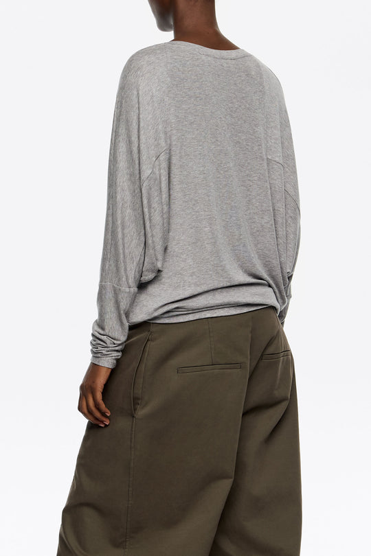 Light gray batwing sleeve T-shirt