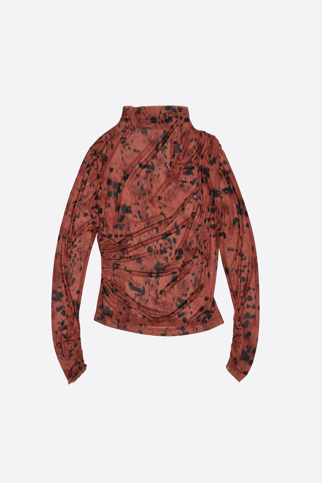 Brown Lynx gathered tulle T-shirt