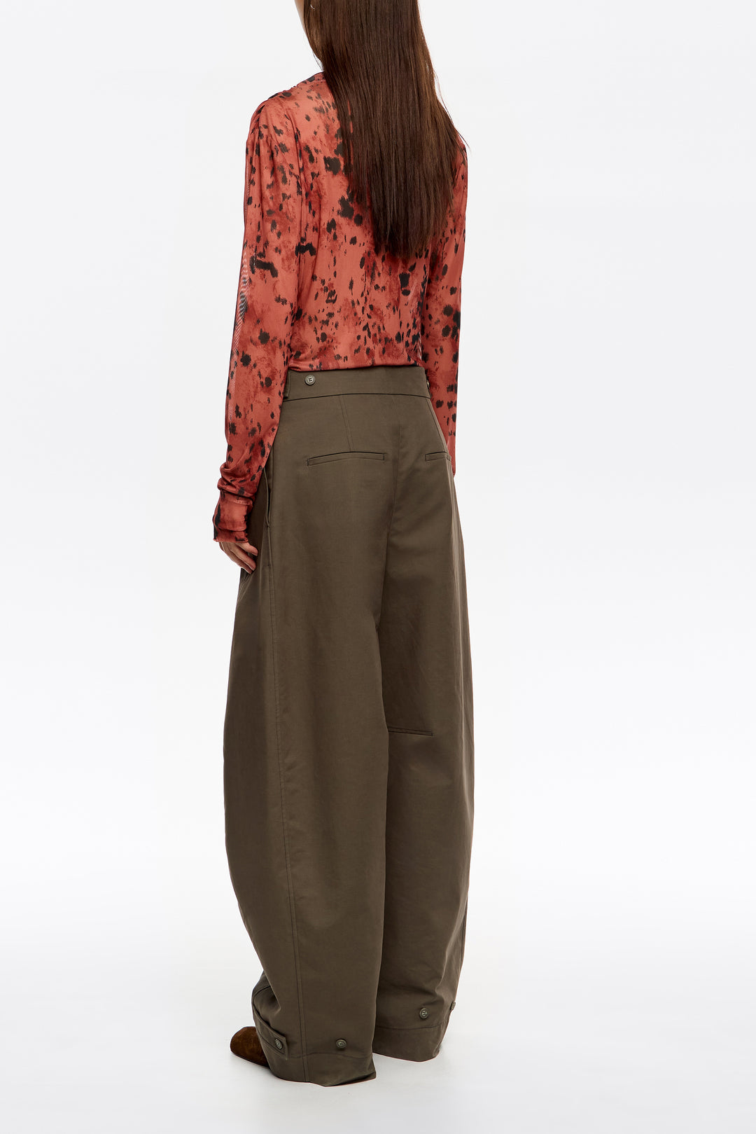 Brown Lynx gathered tulle T-shirt