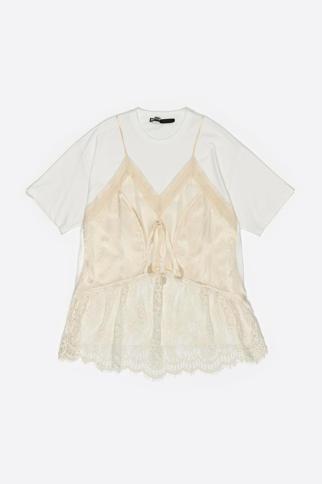 Ivory lace layer T-shirt top
