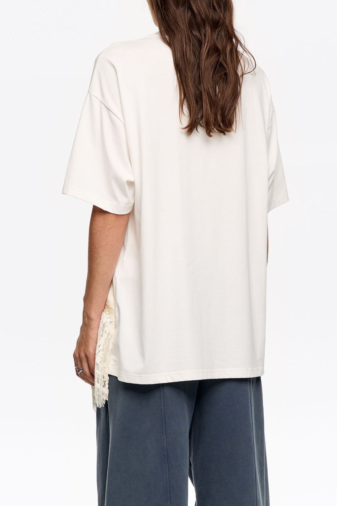 Ivory lace layer T-shirt top