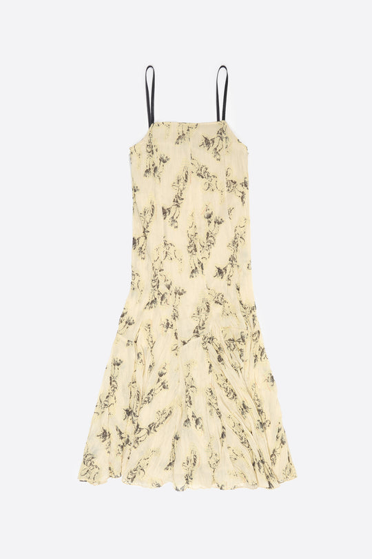 Light yellow Notebook pleated asymmetric dress