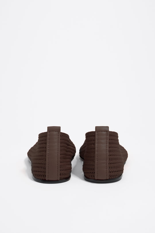 Chocolate flyknit ballerina