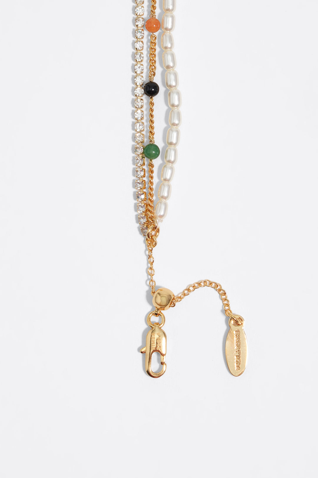 Triple stone necklace with heart logo
