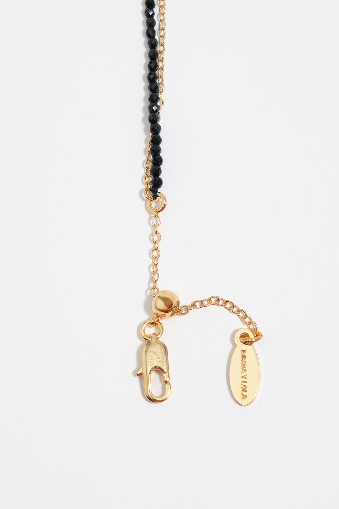 Double black crystals and pearl necklace