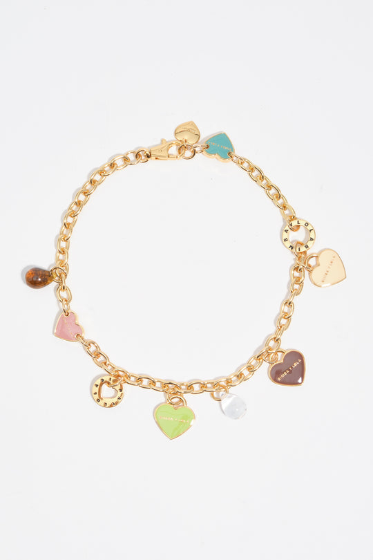 Heart logos gold chain necklace