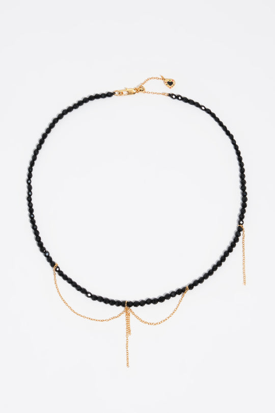 Black chains and crystals necklace