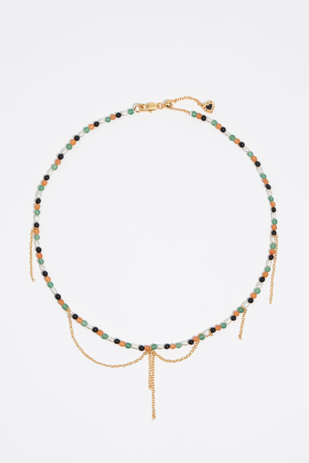 Golden chains and stones necklace