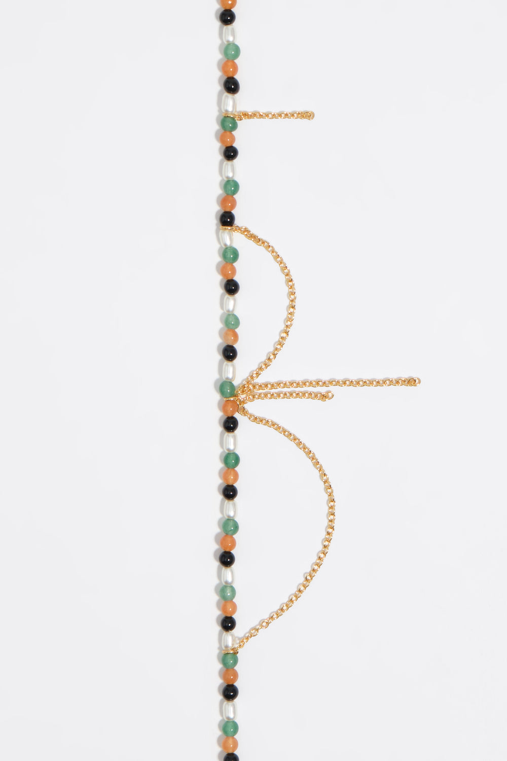 Golden chains and stones necklace
